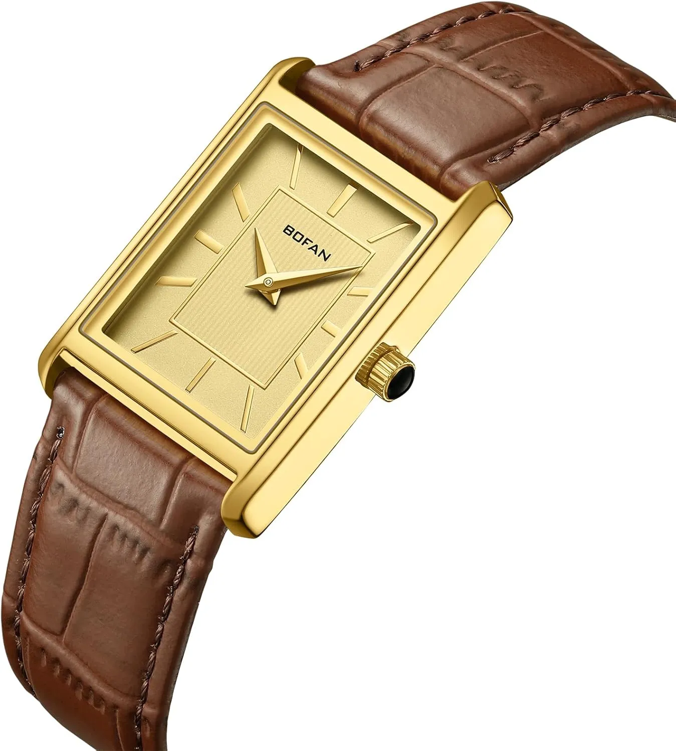 BOFAN Men's Watches,Minimalist Fashion Simple Wrist Watch Analog Quartz with Comfortable Breathable Leather Strap,Waterproof