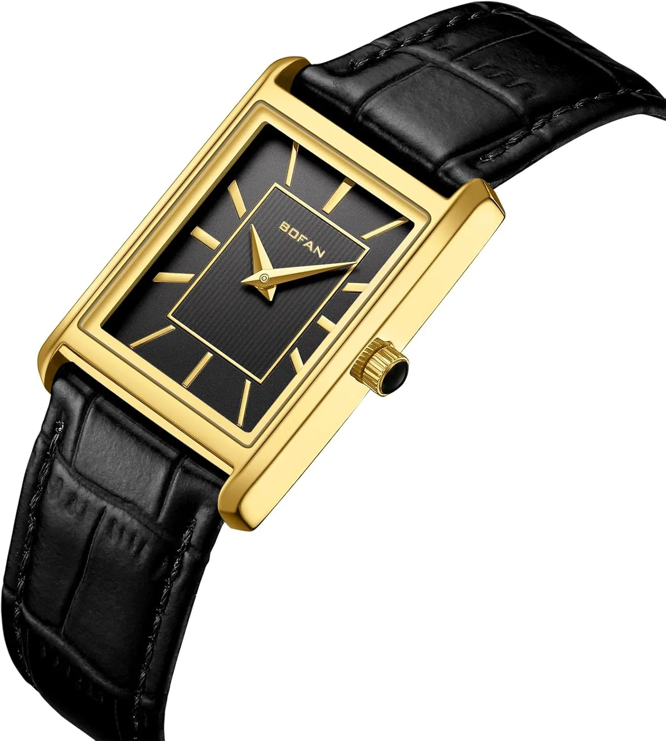 BOFAN Men's Watches,Minimalist Fashion Simple Wrist Watch Analog Quartz with Comfortable Breathable Leather Strap,Waterproof