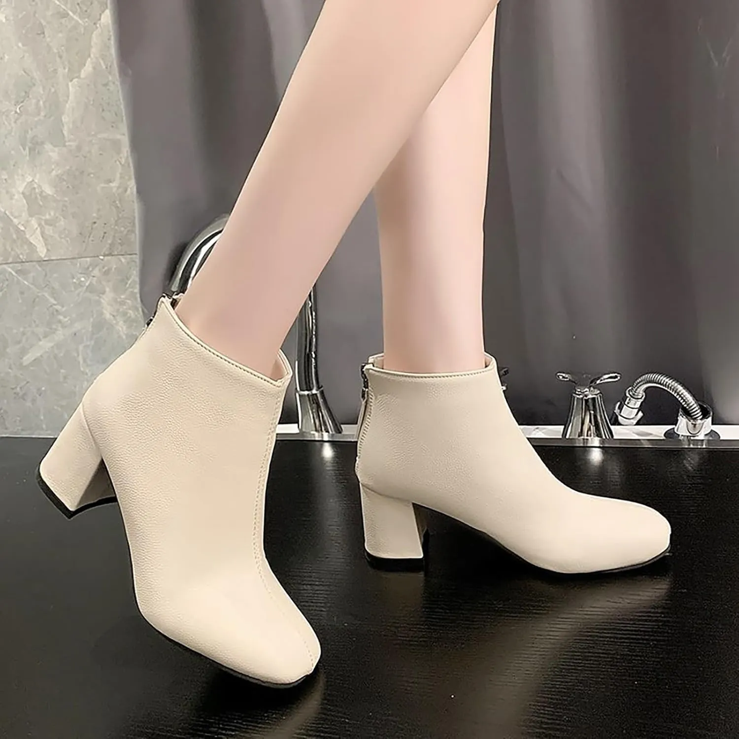 Boots Women Fall Boots for Women Womens Leather Booties Botas De Piel Para Mujer Elegantes Ankle Cowboy Boots for Women Wide Width Women's Shoes Size 11 Wide Width