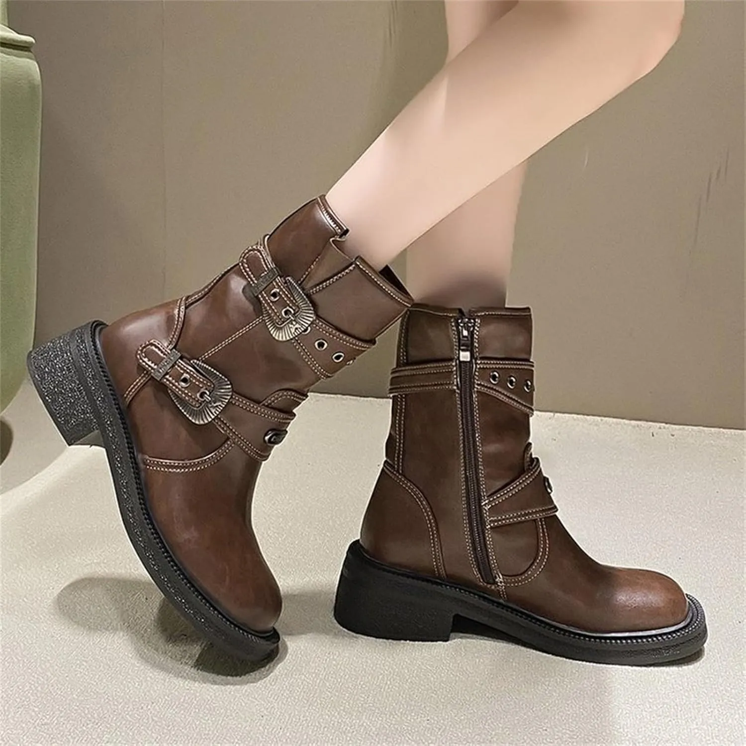 Boots Women Sexy Ankle Boots for Women Goth Boots Dark Brown Womens Boots Ankle Boots for Women No Heel 2024 Women's Black Ankle Boots Low Heel