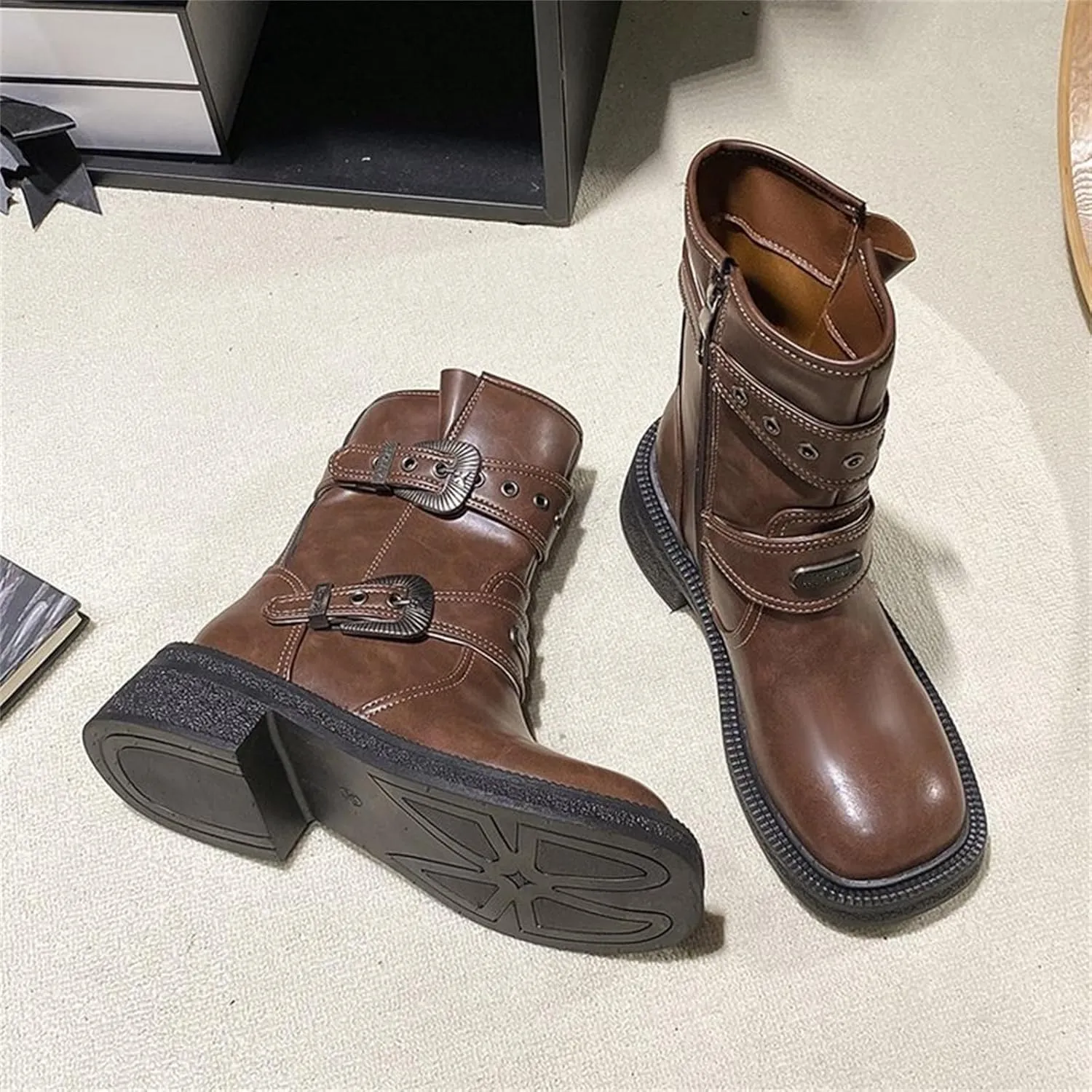 Boots Women Sexy Ankle Boots for Women Goth Boots Dark Brown Womens Boots Ankle Boots for Women No Heel 2024 Women's Black Ankle Boots Low Heel