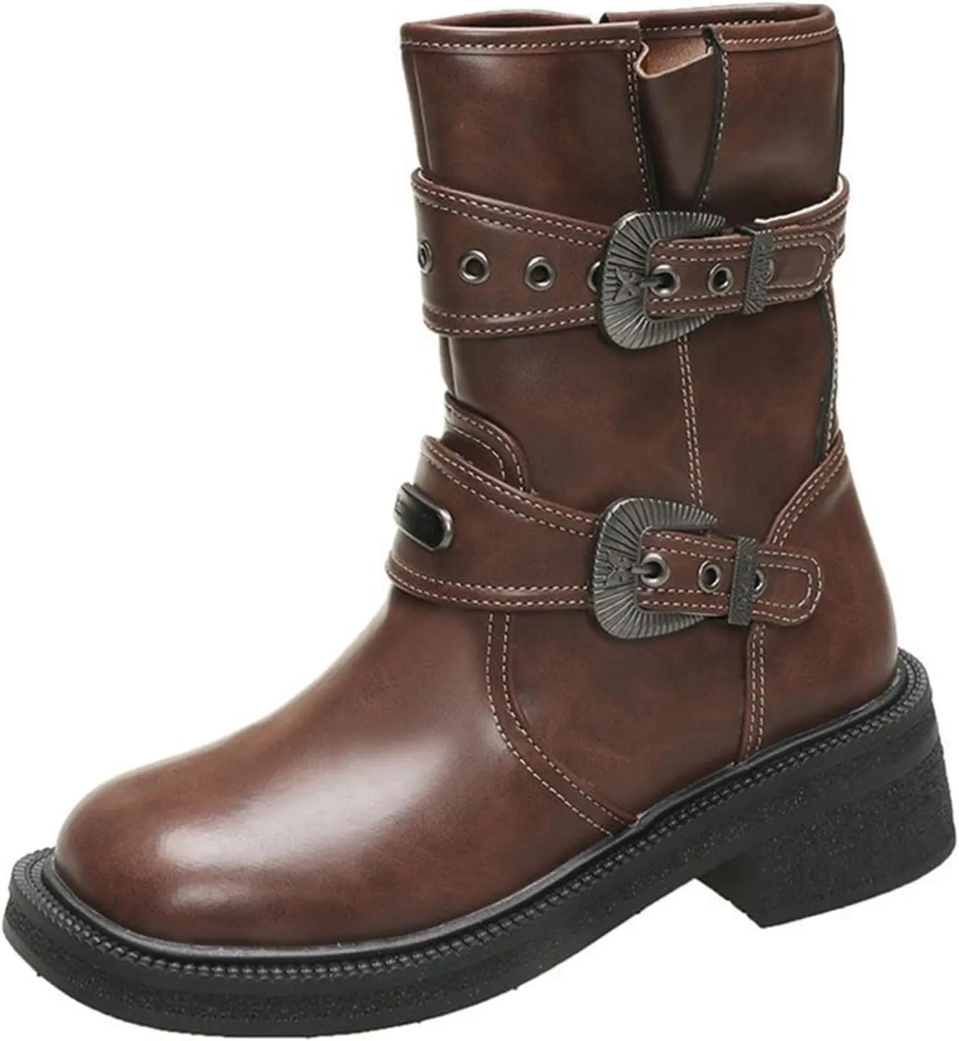 Boots Women Wide Ankle Boots for Women Gold Booties for Women Black Heels for Women Chunky Heel Womens Booties and Ankle Boots Leather Low Heel Ankle Boot