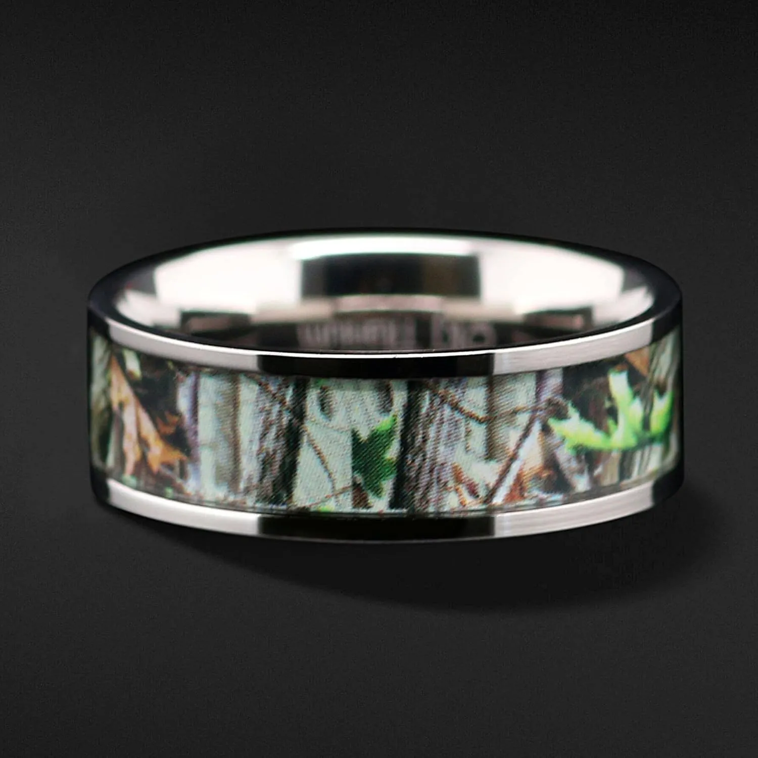 Camo Wedding Rings Set His and Hers 3 Rings Set, Stainless Steel and Titanium
