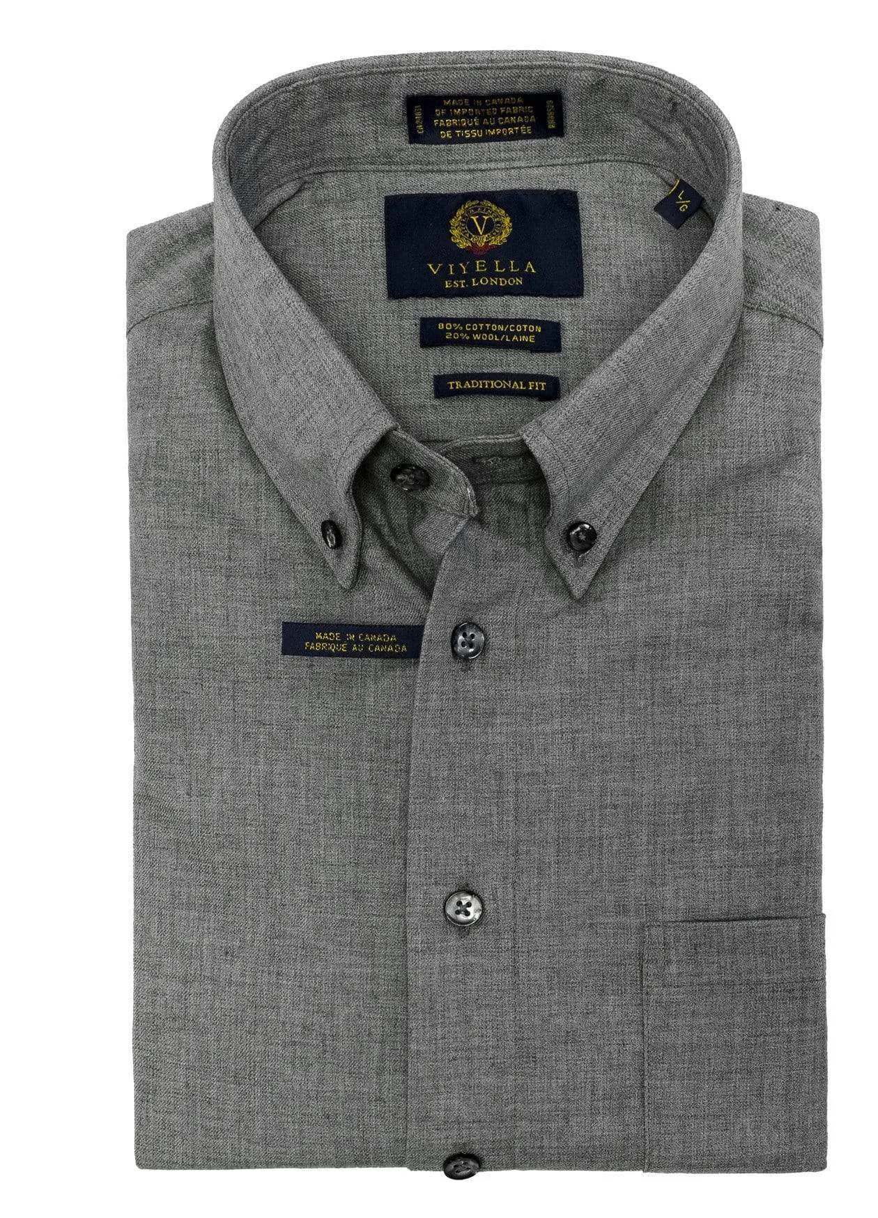 Canadian Made Solid Color Button-Down Collar Classic Sport Shirts 8-Colors