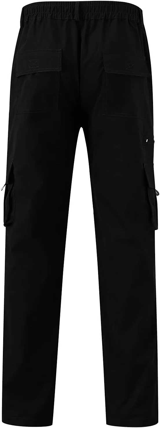 Cargo Pants for Men Big and Tall Sweatpants Fleece Open Bottom Drawstring Big and Tall Elastic Waist Sweatpants Cargo