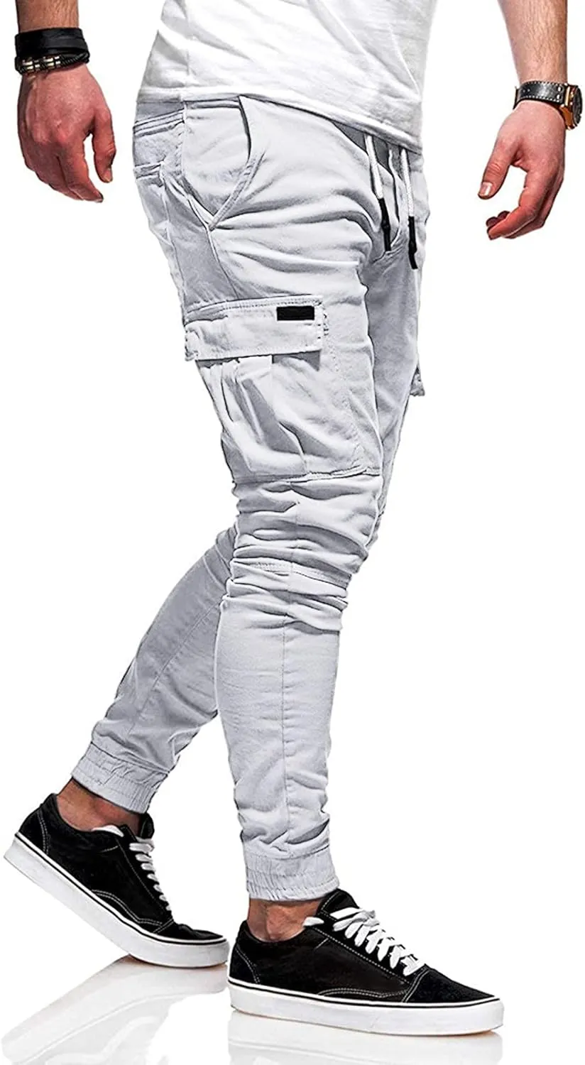 Cargo Pants for Men Relaxed Fit Stretch Elastic Waist Hiking Pants Sport Pants Jogger Sweatpants Men's Pants Straight