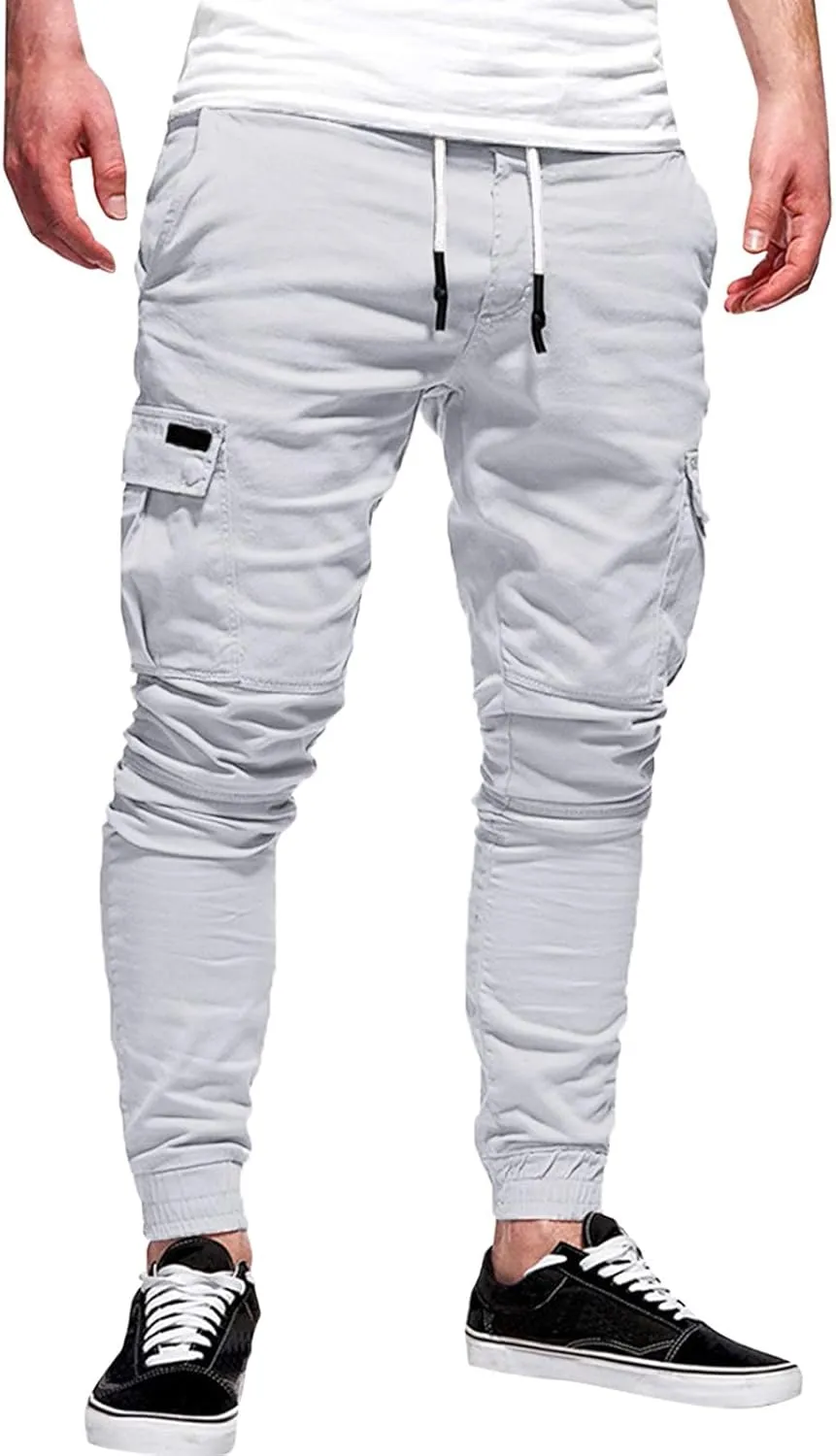 Cargo Pants for Men Relaxed Fit Stretch Elastic Waist Hiking Pants Sport Pants Jogger Sweatpants Men's Pants Straight