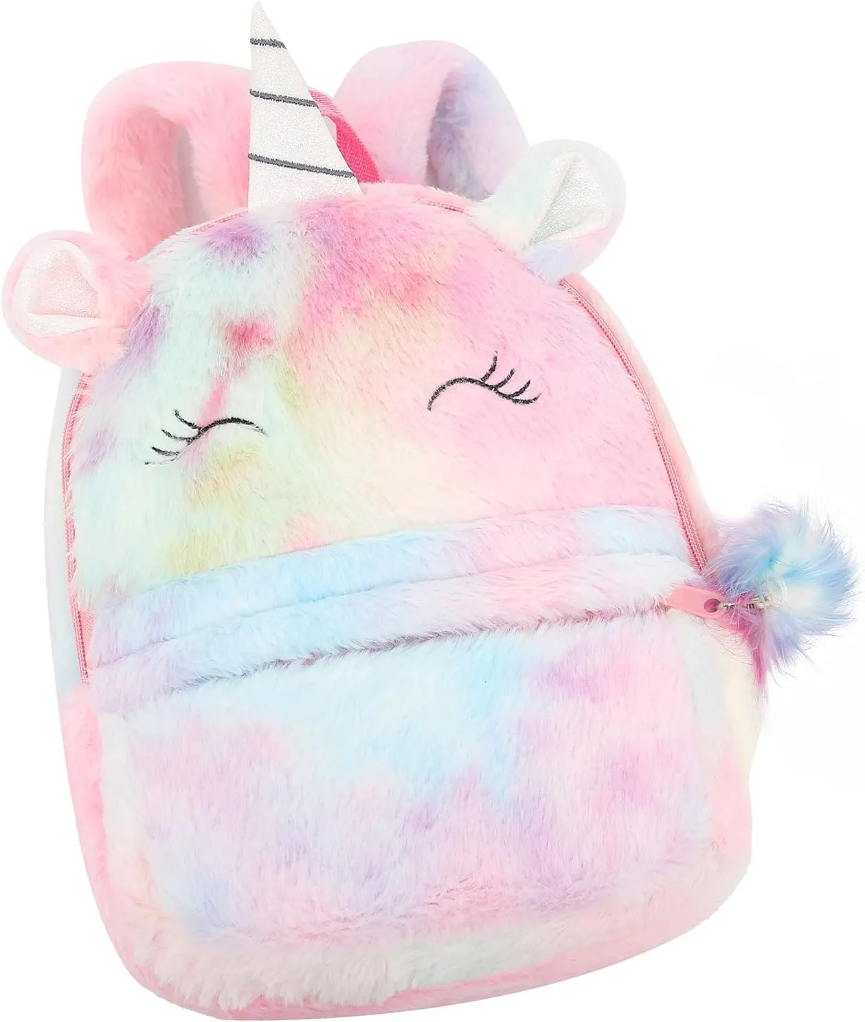 CBOALOGR Cute Plush Unicorn Toddler Small Backpack Little Plush Bookbag for Girls 3 to 6 years old