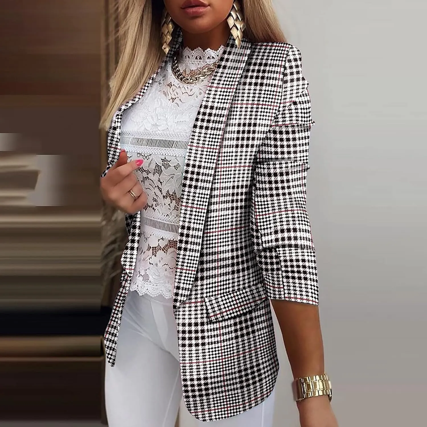 ChicCrate Blazer Jackets for Women Casual Long Sleeve Elegant Work Office Jacket Open Front Cardigan Outwear