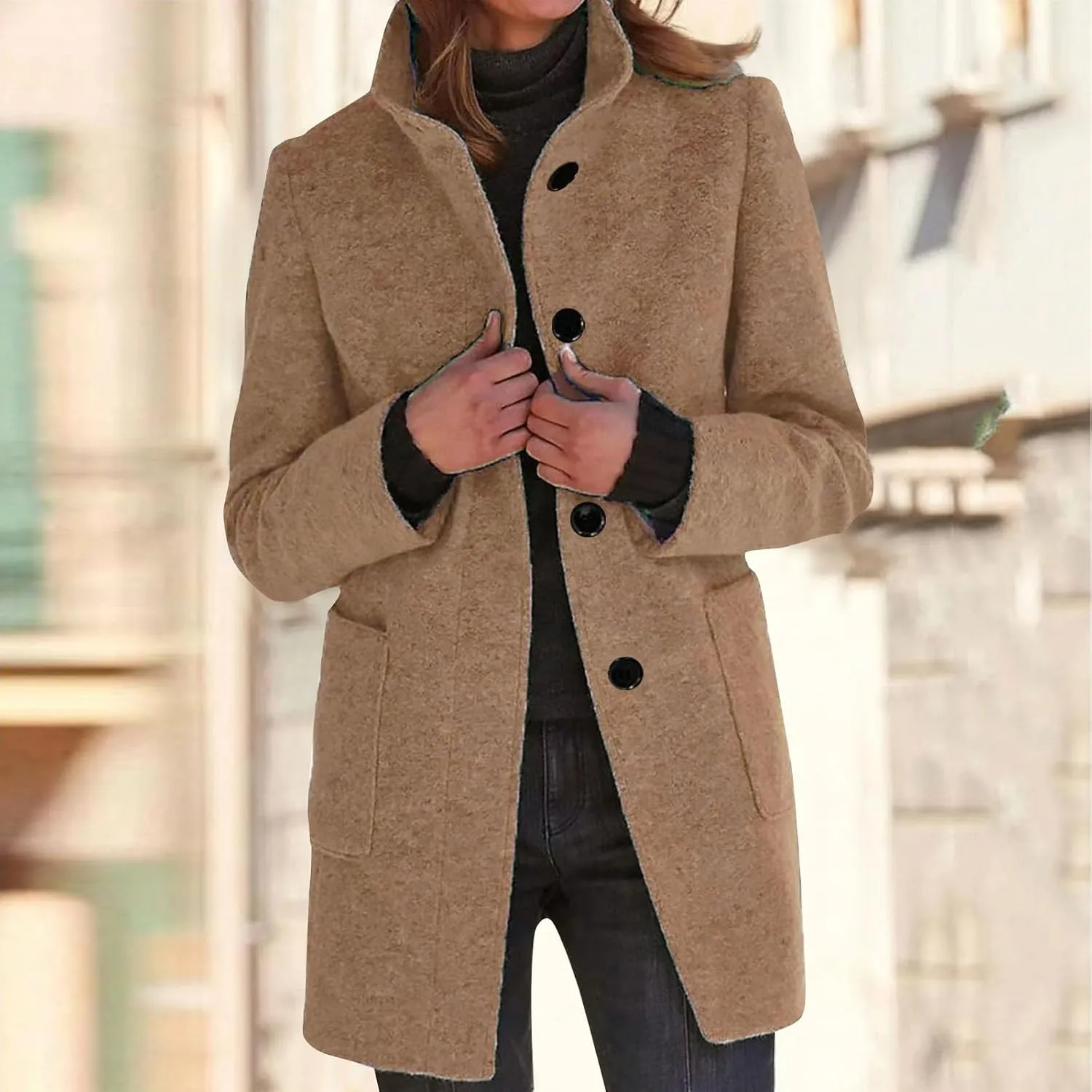 ChicCrate Women trench Coat Winter Long Jacket casual elegant peacoat trendy overcoat Outwear