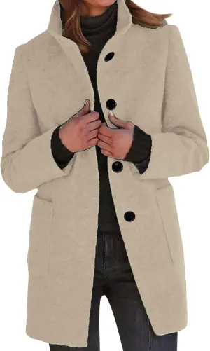 ChicCrate Women trench Coat Winter Long Jacket casual elegant peacoat trendy overcoat Outwear