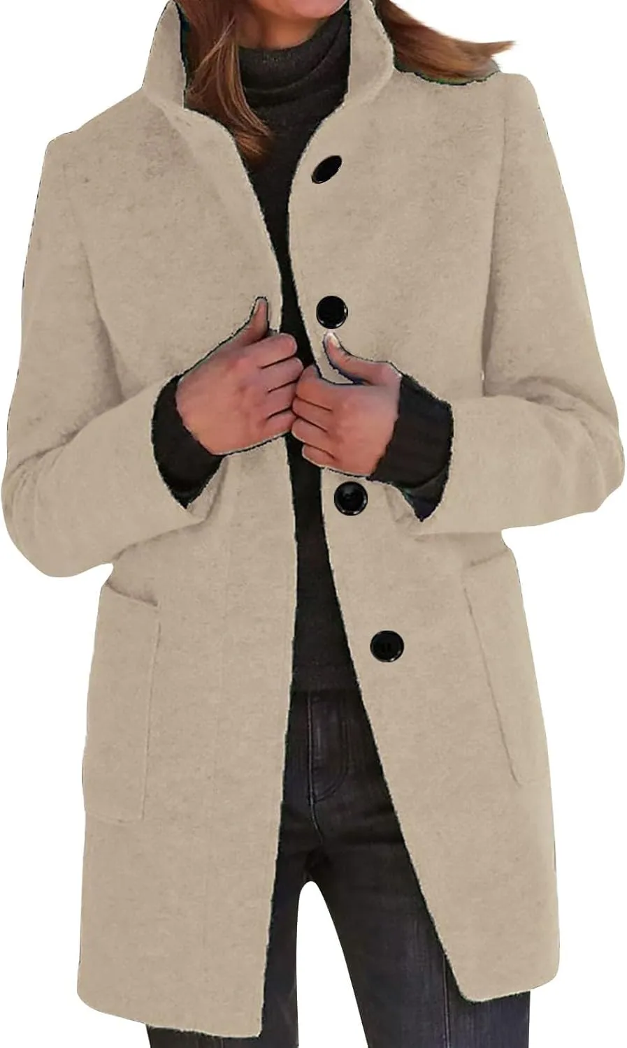 ChicCrate Women trench Coat Winter Long Jacket casual elegant peacoat trendy overcoat Outwear