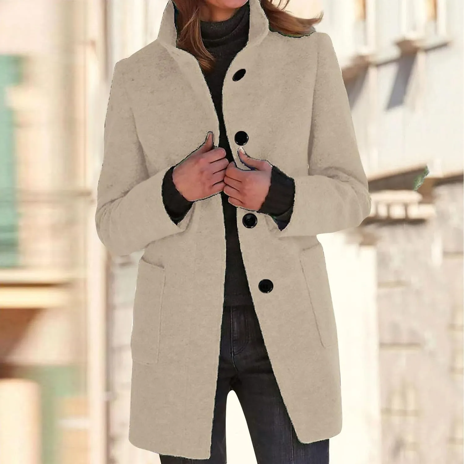 ChicCrate Women trench Coat Winter Long Jacket casual elegant peacoat trendy overcoat Outwear