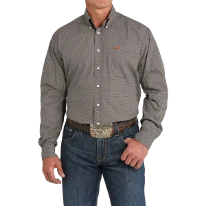 Cinch Men's Geometric Print Brown Shirt