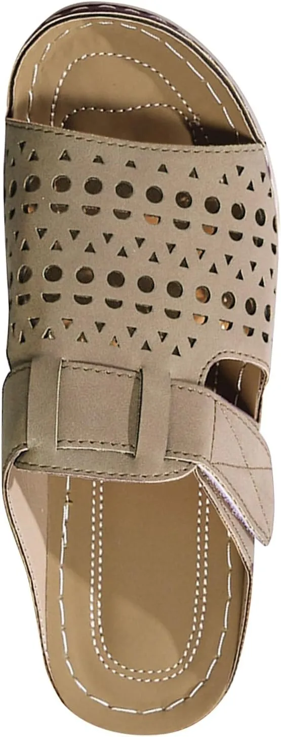 Clogs For Women Open Toe Wedge Sandals With Arch Support Dress Slip On Mules Comfortable Hollow Out Orthopedic Sandals Wide Width Summer Clogs