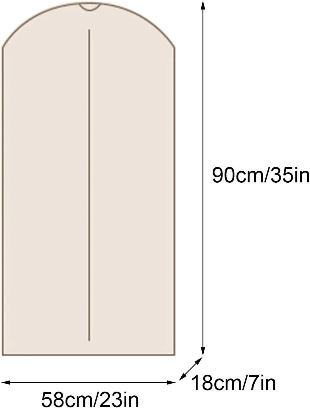 Clothes Cover for Hanging, Hangings Garment Bag, Translucent Design with Metal Zipper to Accommodate Furs, Jackets, Coats(58x90cm x35in)