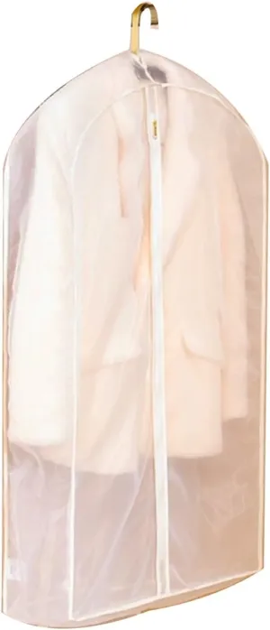 Clothes Cover for Hanging, Hangings Garment Bag, Translucent Design with Metal Zipper to Accommodate Furs, Jackets, Coats(58x90cm x35in)