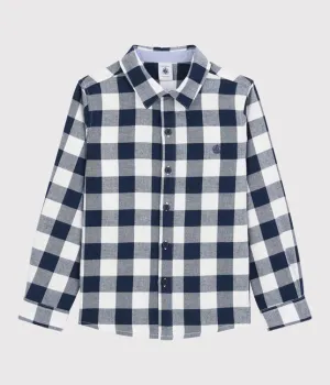 Collared Navy Checkered Shirt
