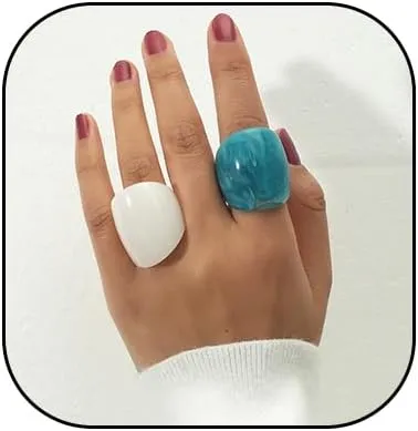 Colorful Chunky Acrylic Wide Band Rings Set,Resin Chunky Knuckle Finger Rings Stackable Rings Y2K Jewelry for Women