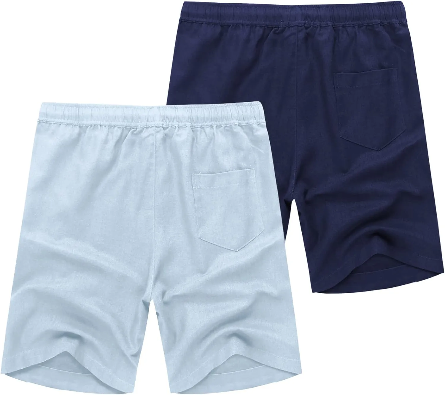 COOFANDY Men's Linen Shorts Casual Elastic Waist Drawstring Summer Beach Shorts