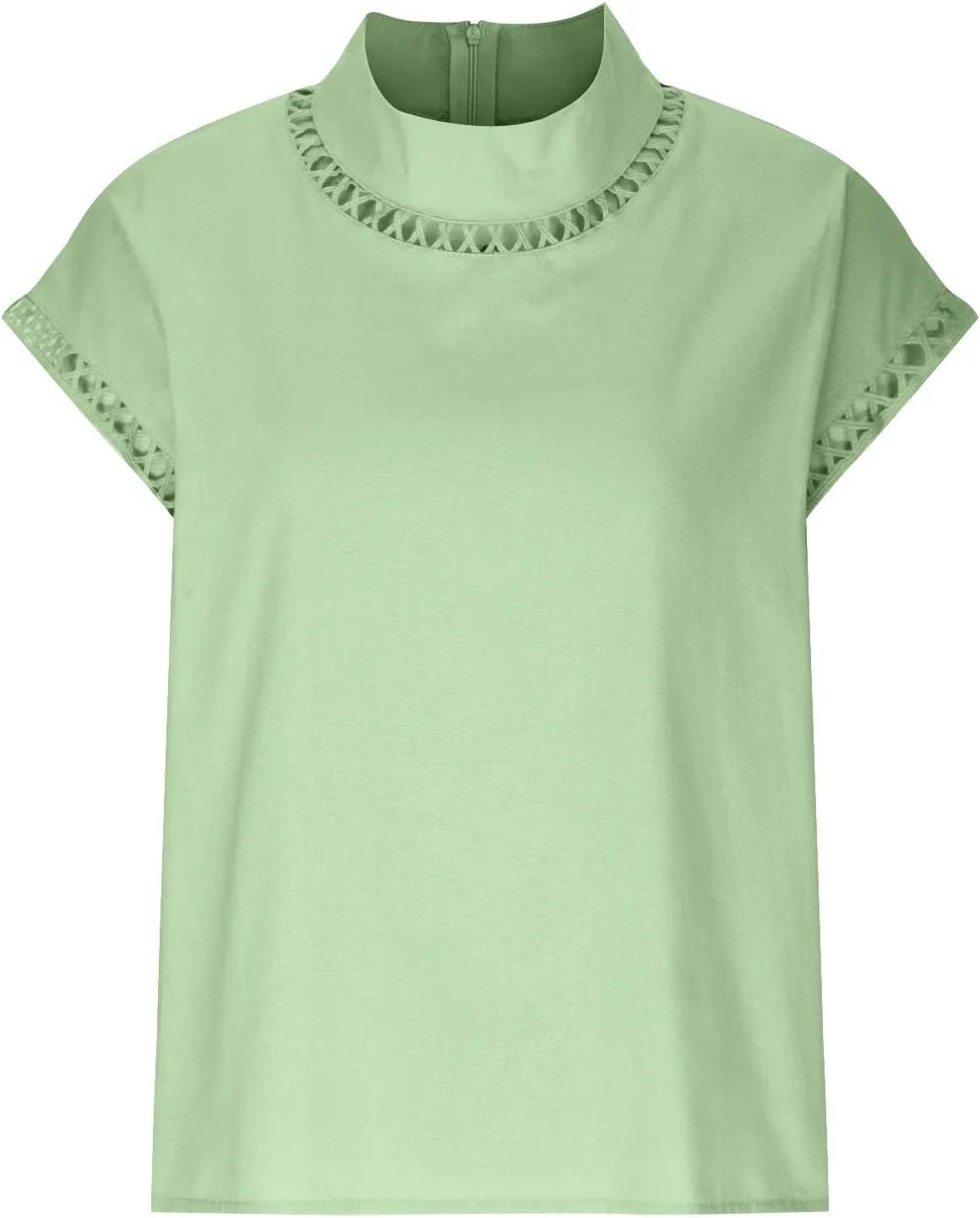 Cotton Linen Tops for Women 2024 Casual Cap Sleeve Summer Shirts Loose High Neck Tshirt Dressy Casual Blouses