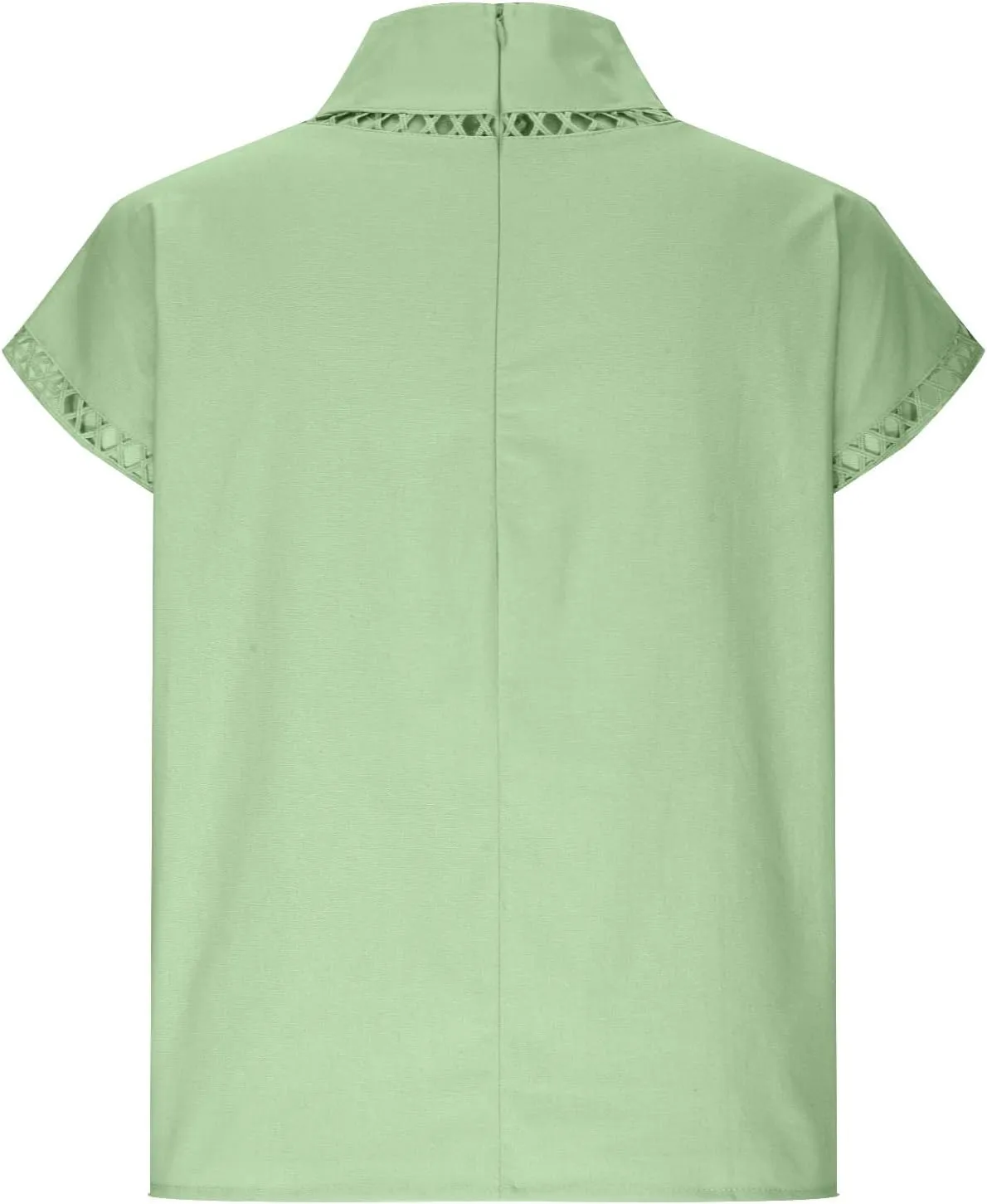 Cotton Linen Tops for Women 2024 Casual Cap Sleeve Summer Shirts Loose High Neck Tshirt Dressy Casual Blouses