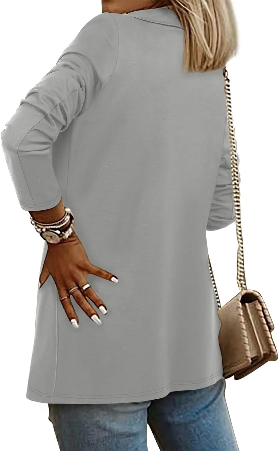 CRAZY GRID Women Casual Blazer Fashion Lightweight with Lined Professional Work Office Suit Jacket