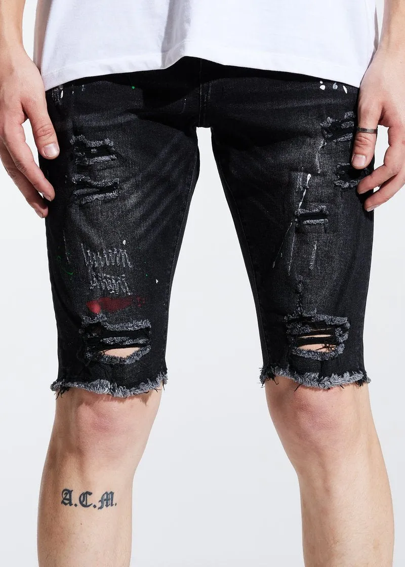 CRYSP DENIM PHILIPS BLACK SHORTS