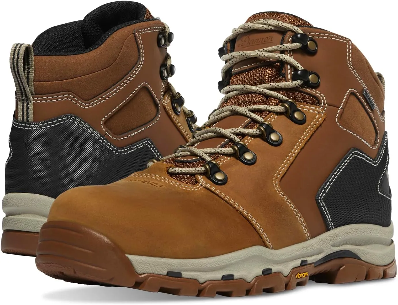 Danner Vicious 4.5 Composite Toe Work Boots for Men - Full-Grain Leather with Breathable Gore-Tex Lining, Speed Lace System & Non Slip Heel Outsole