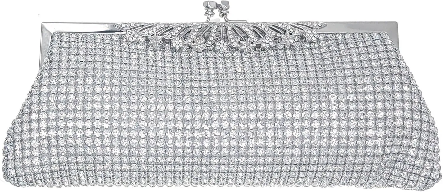 Dazzling Crystal Rhinestone Evening Clutch Bag Handbag Cocktail Prom Wedding Formal Purse (#E201RBcs)