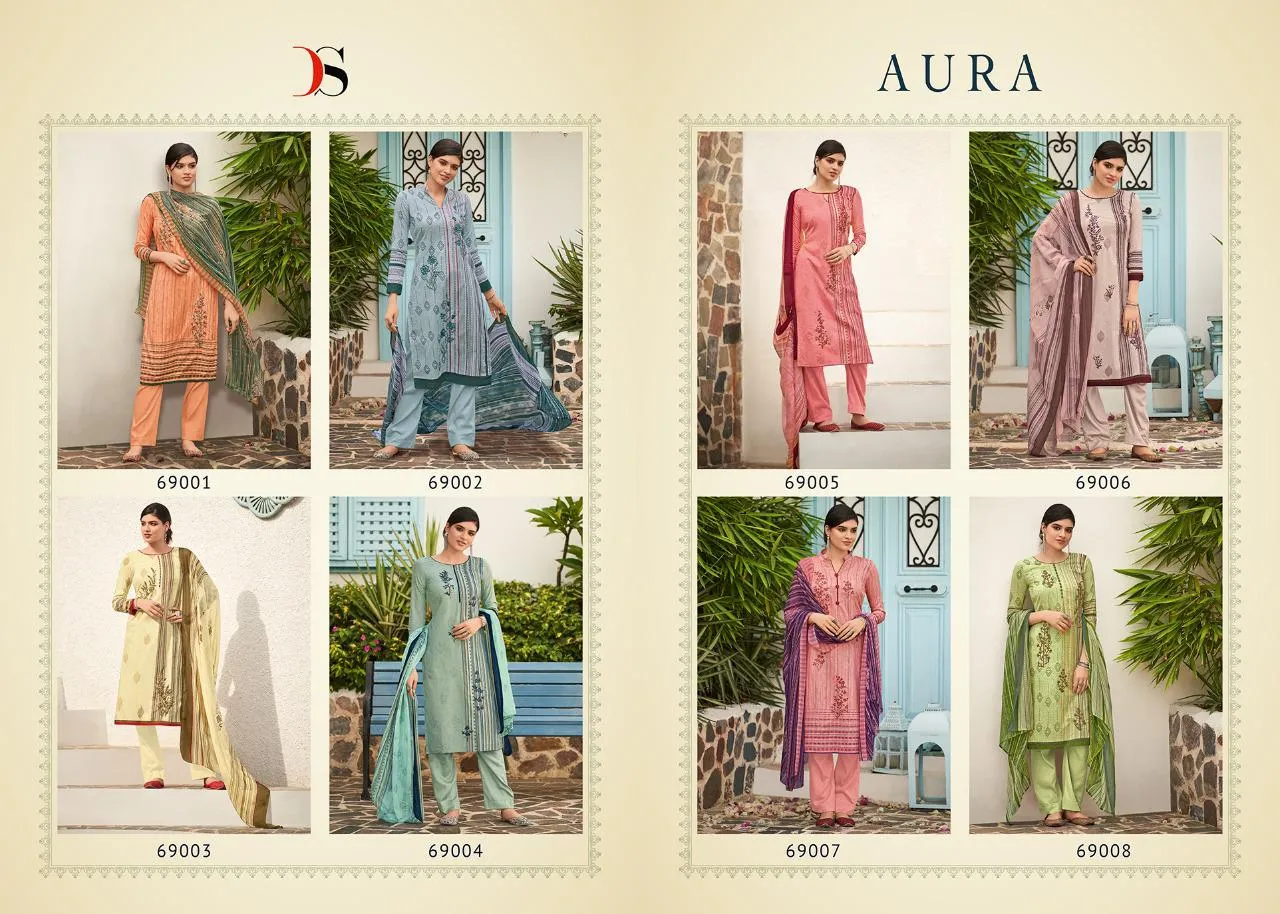 Deepsy Suit Presents Aura Cotton Printed Embroidery Work Casual Wear Salwar Suits