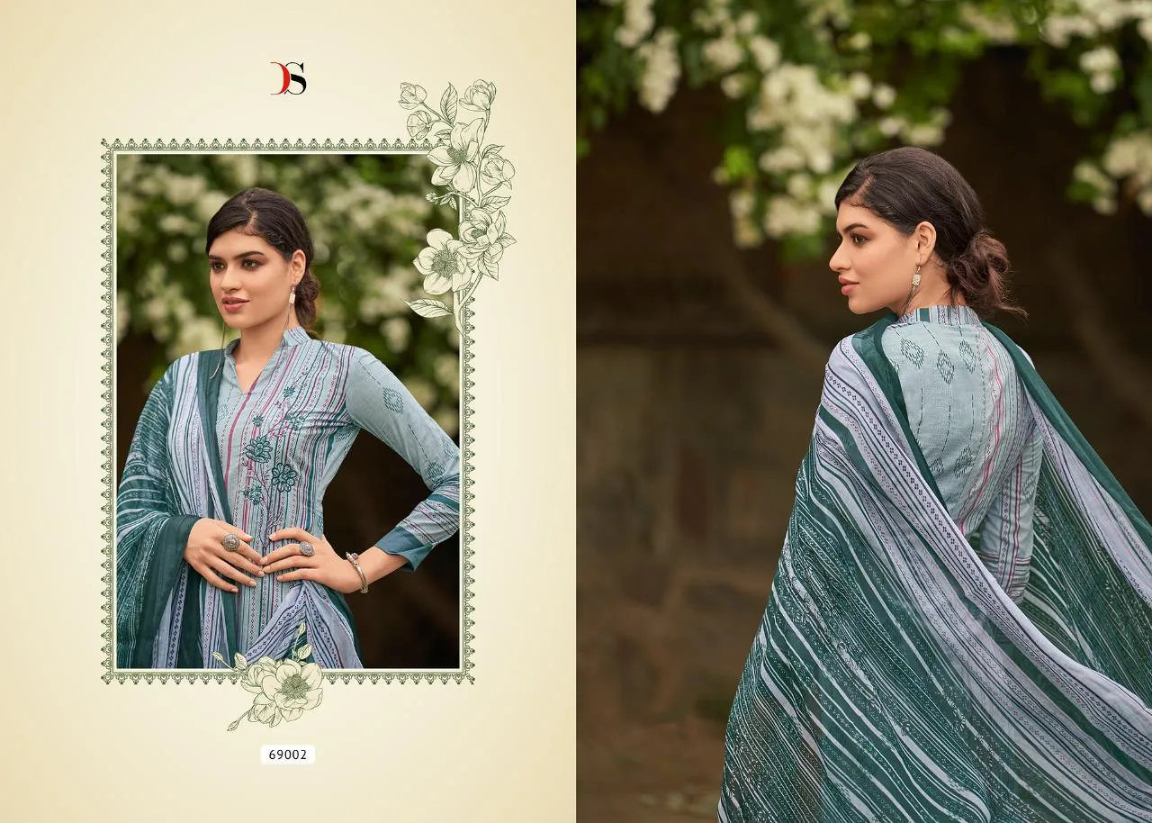 Deepsy Suit Presents Aura Cotton Printed Embroidery Work Casual Wear Salwar Suits