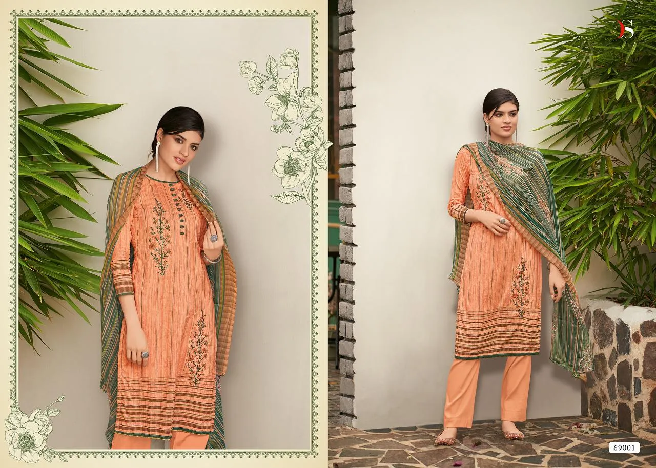Deepsy Suit Presents Aura Cotton Printed Embroidery Work Casual Wear Salwar Suits