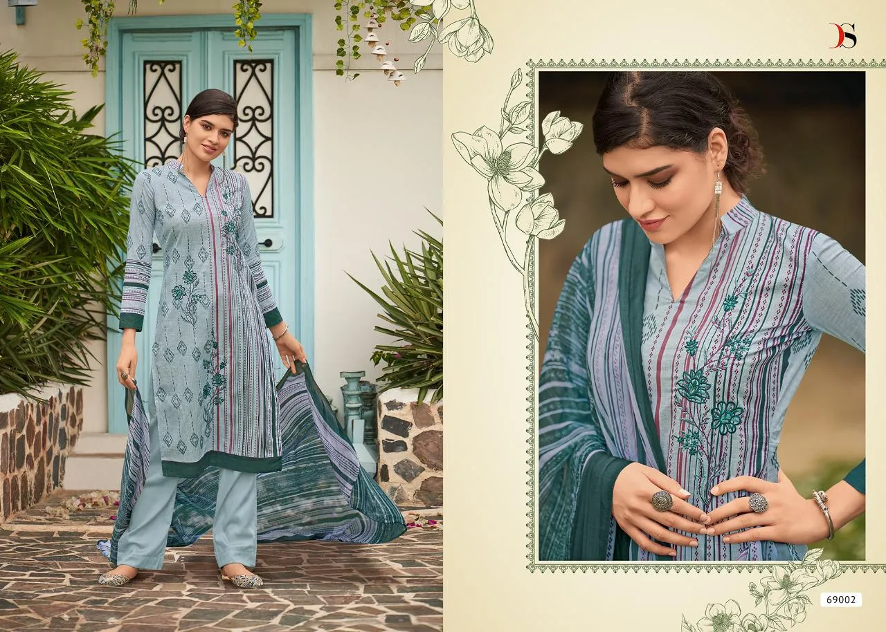 Deepsy Suit Presents Aura Cotton Printed Embroidery Work Casual Wear Salwar Suits