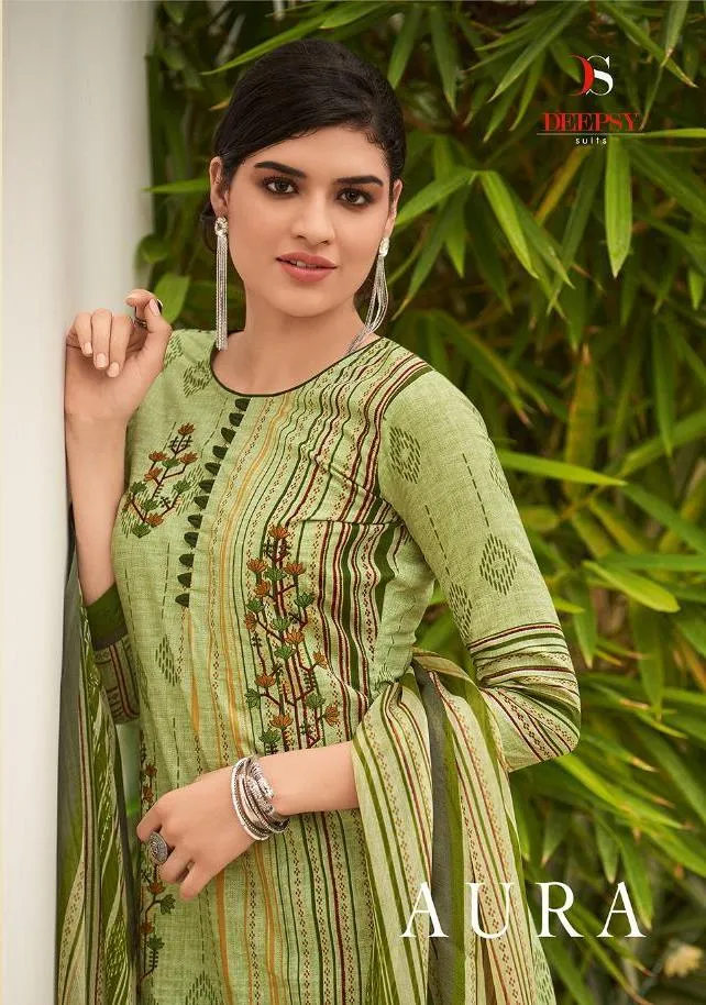 Deepsy Suit Presents Aura Cotton Printed Embroidery Work Casual Wear Salwar Suits