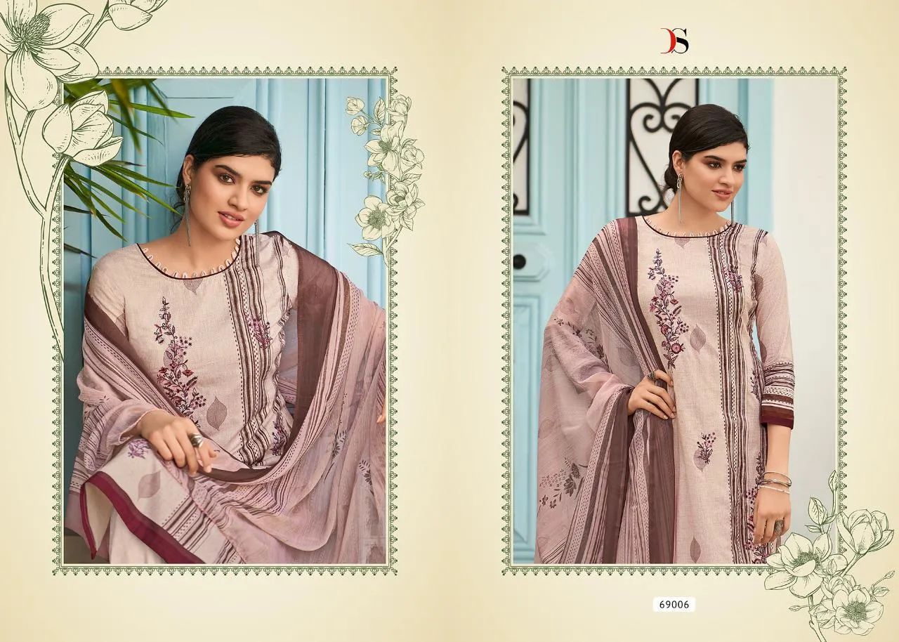 Deepsy Suit Presents Aura Cotton Printed Embroidery Work Casual Wear Salwar Suits