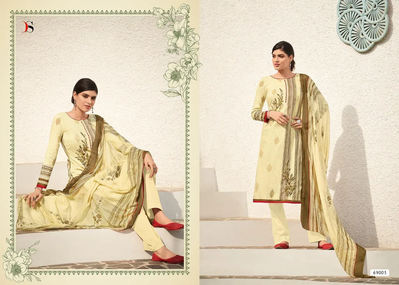 Deepsy Suit Presents Aura Cotton Printed Embroidery Work Casual Wear Salwar Suits