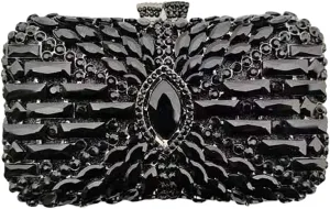 DJBM Women Dazzling Crystal Clutch Handbag Sparkling Deluxe Rhinestone Crossbody Purse for Wedding Party Prom