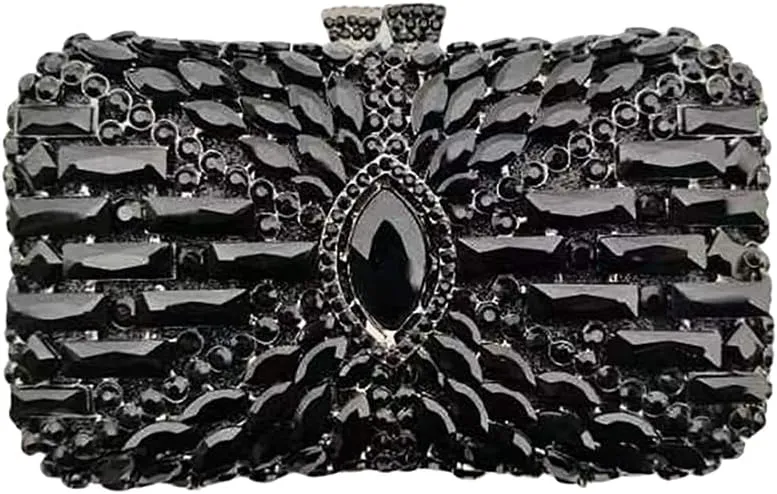 DJBM Women Dazzling Crystal Clutch Handbag Sparkling Deluxe Rhinestone Crossbody Purse for Wedding Party Prom