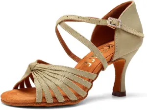 DKZSYIM Women's Latin Dance Shoes Professional Ballroom Salsa Practice Performance Dancing Shoes,Model KC-CL
