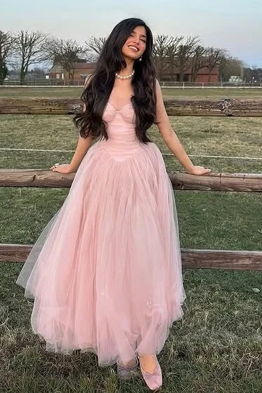 Elegant Sweetheart Sleeveless Empire Tulle A-Line Party Prom Dress