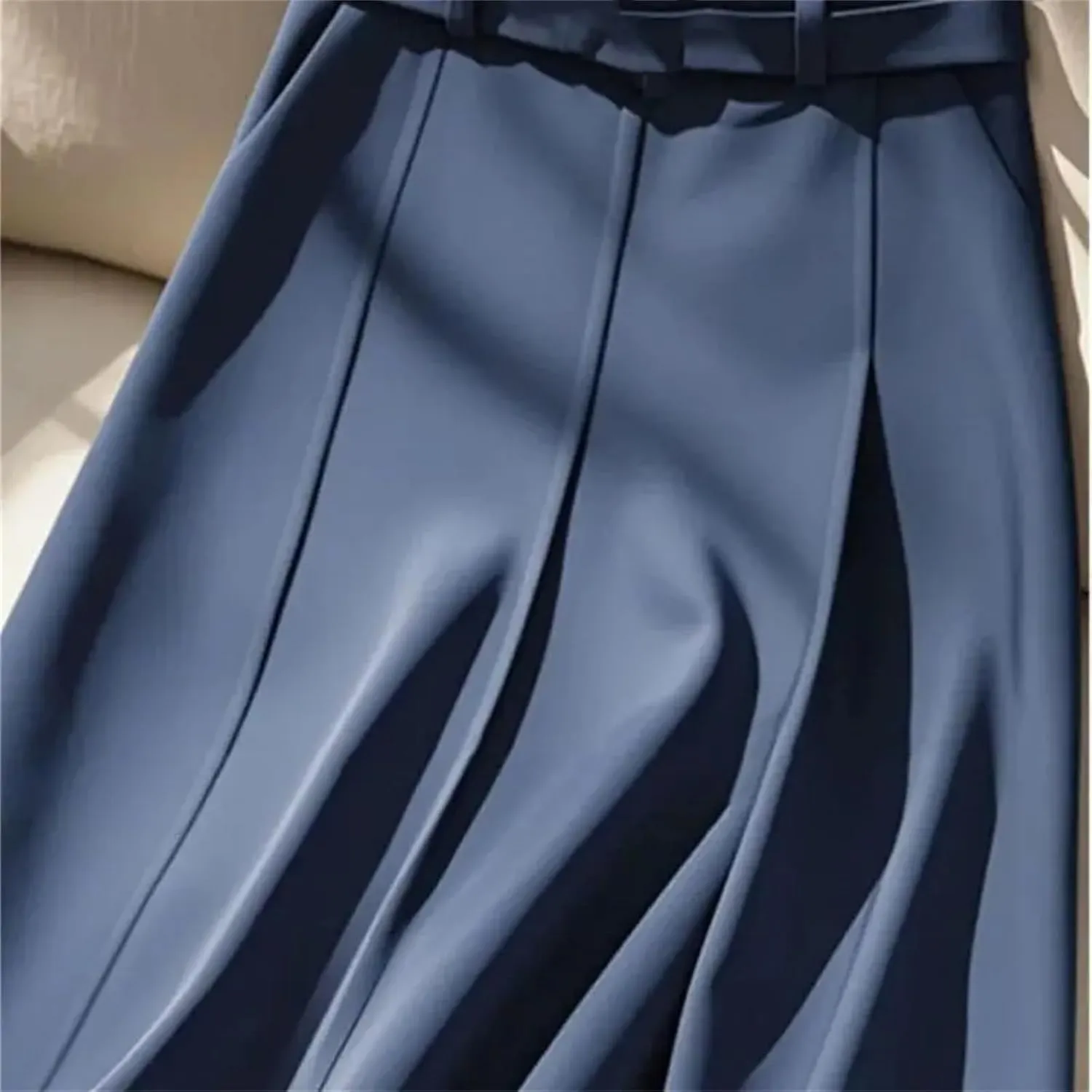 Fashion A-Line Skirt Women Pleated A-Line Midi Skirts Office Lady High Waist Half Skirt