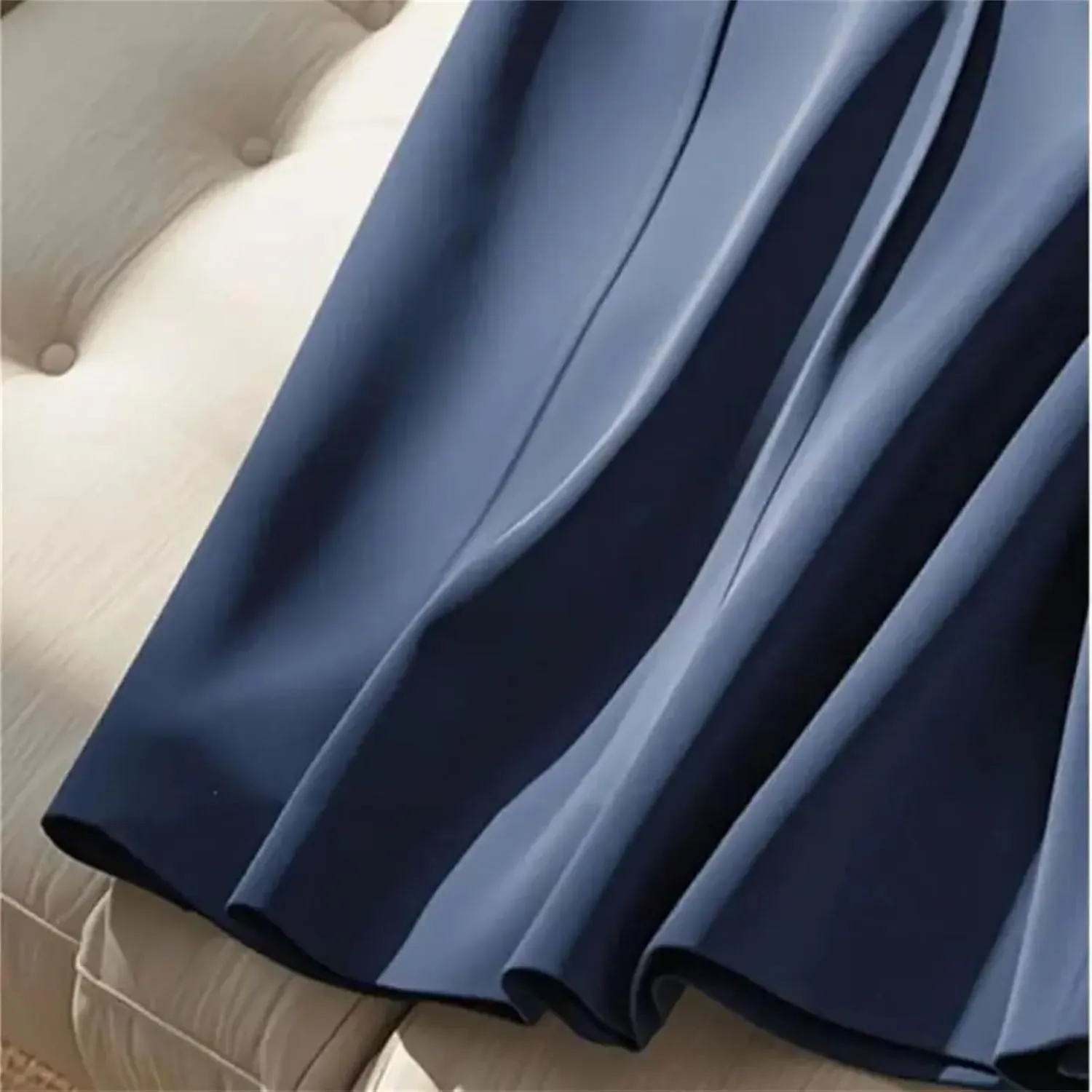 Fashion A-Line Skirt Women Pleated A-Line Midi Skirts Office Lady High Waist Half Skirt