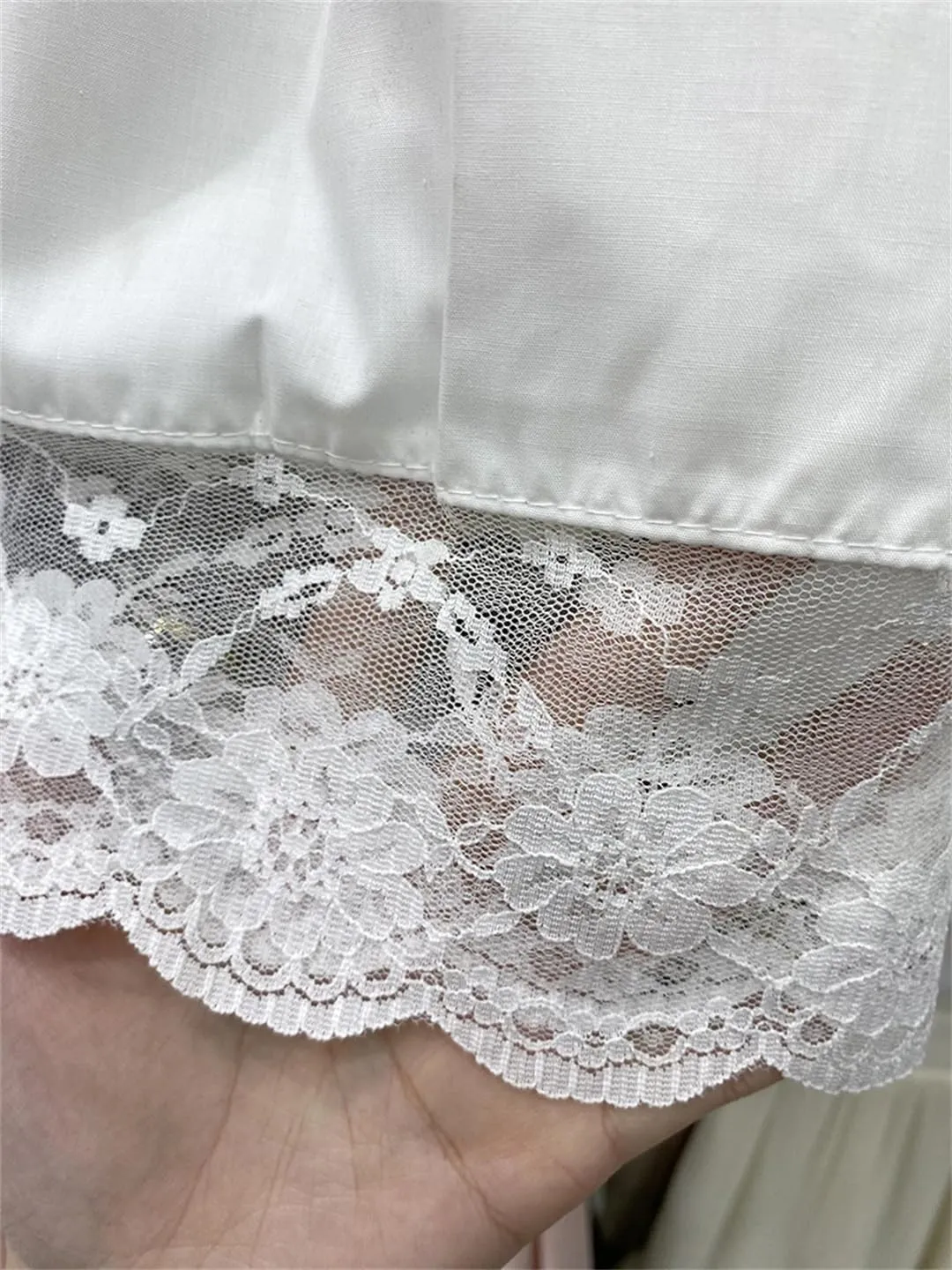 Fashion Long Skirts Women Lace Sheer Patchwork A-Line Elastic High Waist Skirt Pleated Midi Skirt