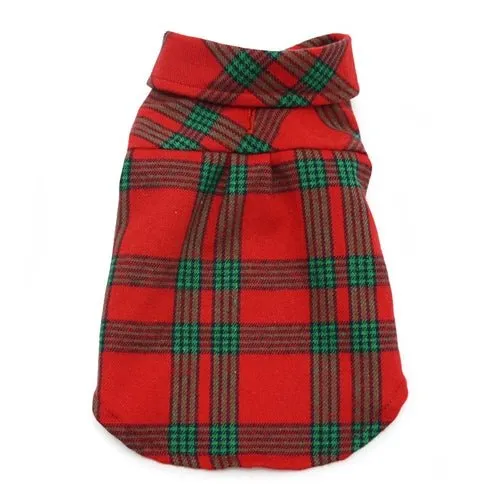 Flannel Button Down Shirt in Red & Green