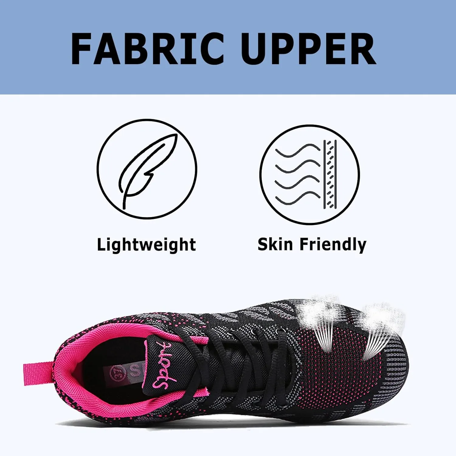 FLIOZY Women's Jazz Shoes Lace-up Platform Air Cushion Dance Shoes Breathable Athletic Fitness Yoga Walking Sneaker