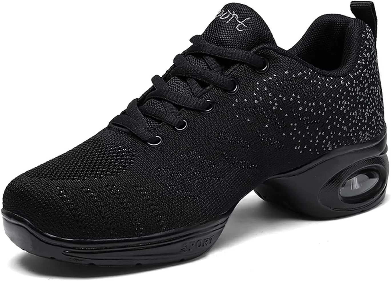 FLIOZY Women's Jazz Shoes Lace-up Platform Air Cushion Dance Shoes Breathable Athletic Fitness Yoga Walking Sneaker