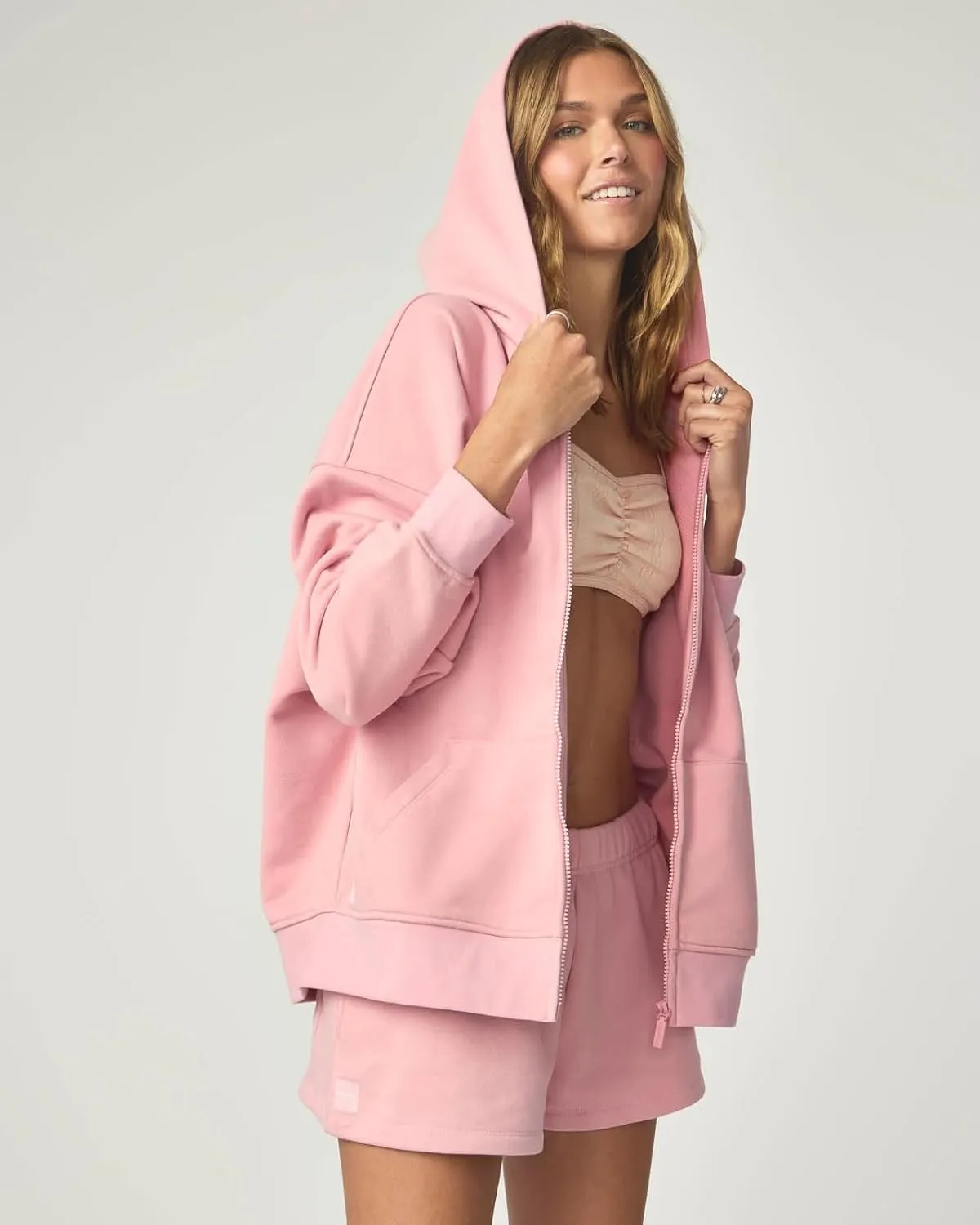 florence by mills Women's Cozy Crush Oversized Zip Hoodie