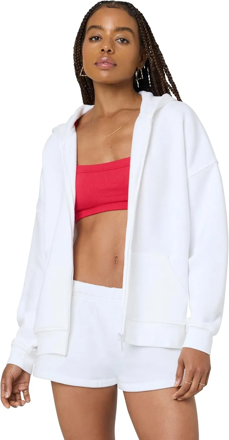 florence by mills Women's Cozy Crush Oversized Zip Hoodie