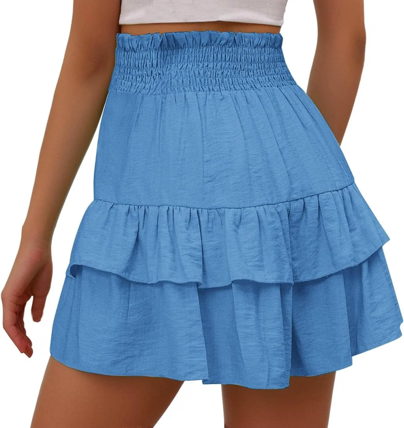 Flowy Shorts for Women Casual Boho Floral Skorts Ruffle Mini Skirts Running Tennis Butterfly Shorts Skorts Shorts